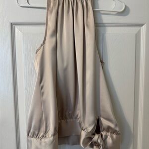 Rachel Zoe Silk-Look Halter Top in Soft Blush